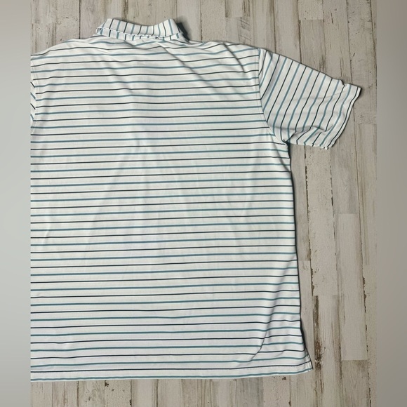 Peter Millar Shirt Mens XL White Striped Summer Comfort Polo Golf Classiccore - Picture 8 of 9